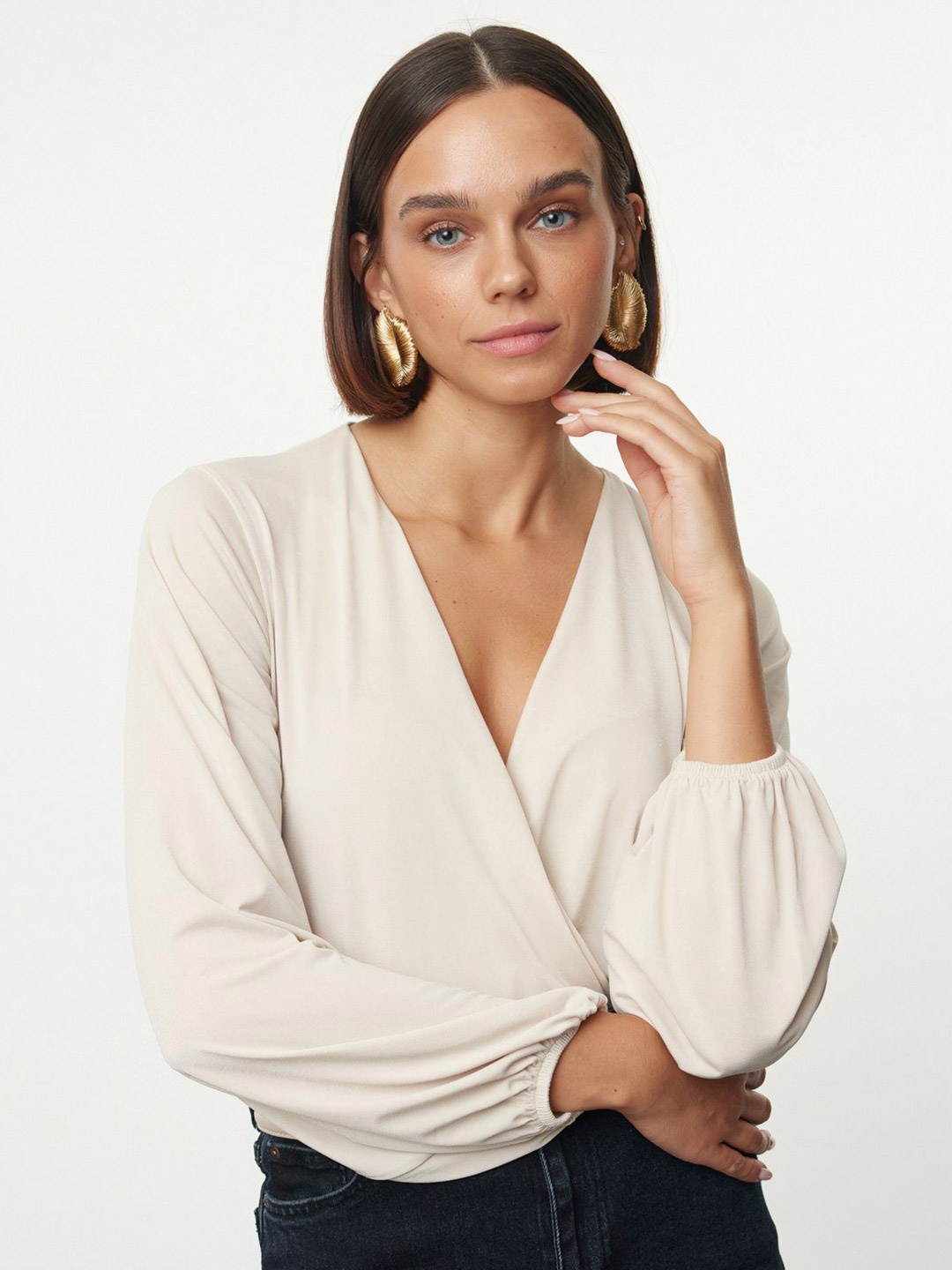 

Trendyol Knitted Wrap Top, Na