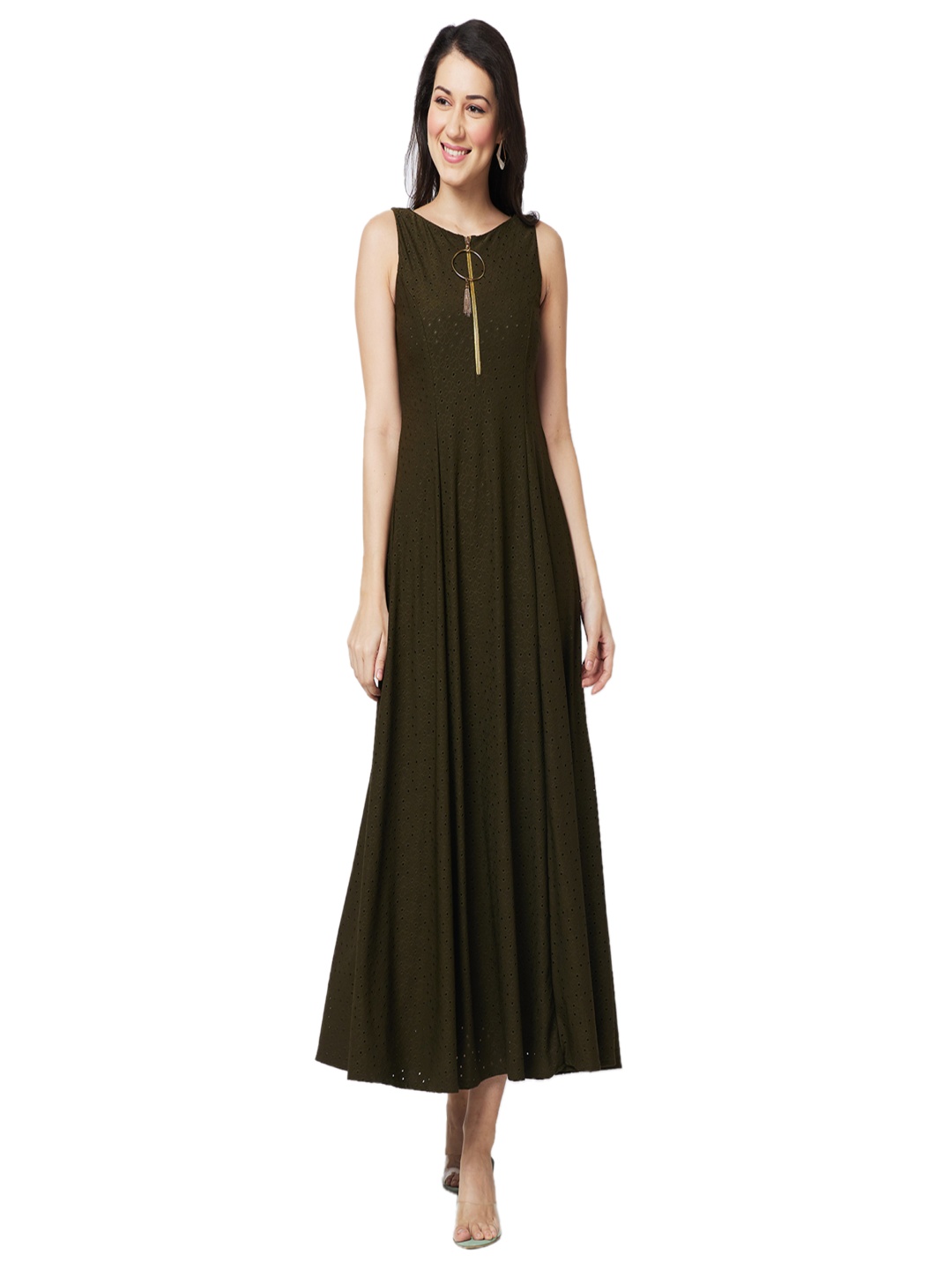 

Iti Jacquard Maxi Dress, Olive