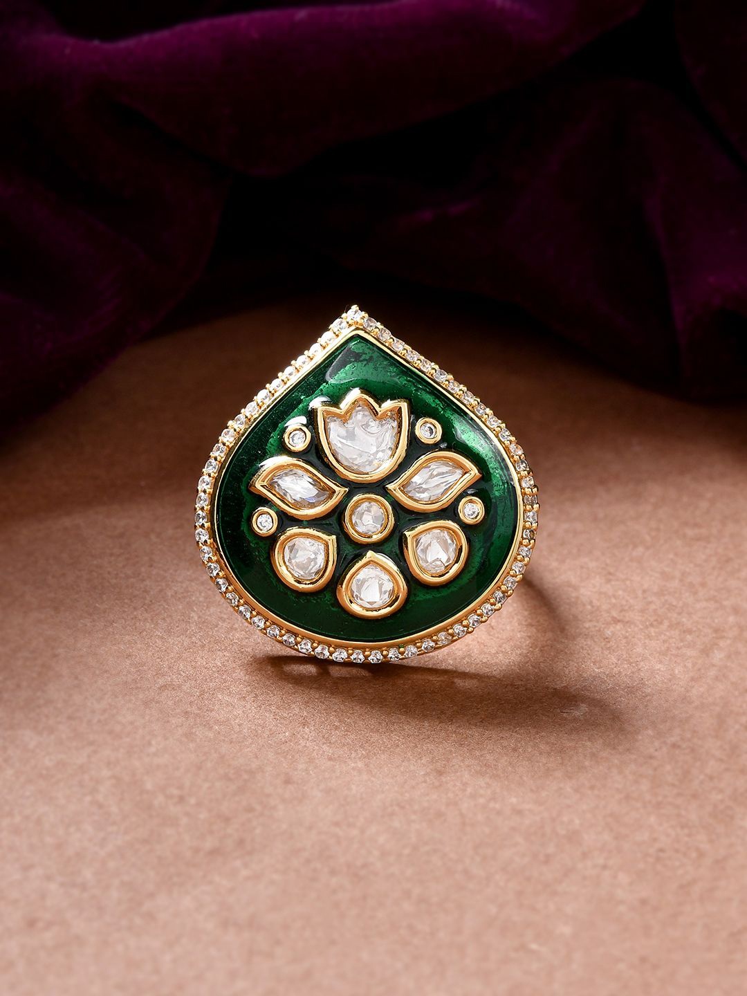 

Voylla Kundan Elegance Sultana Ring, Gold