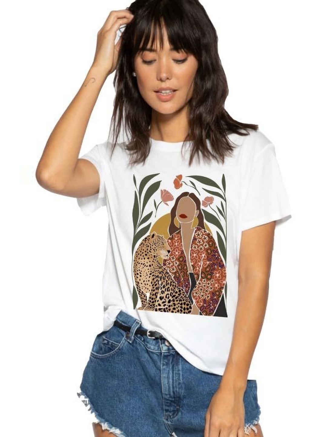 

VLAM Women Printed T-shirt, White