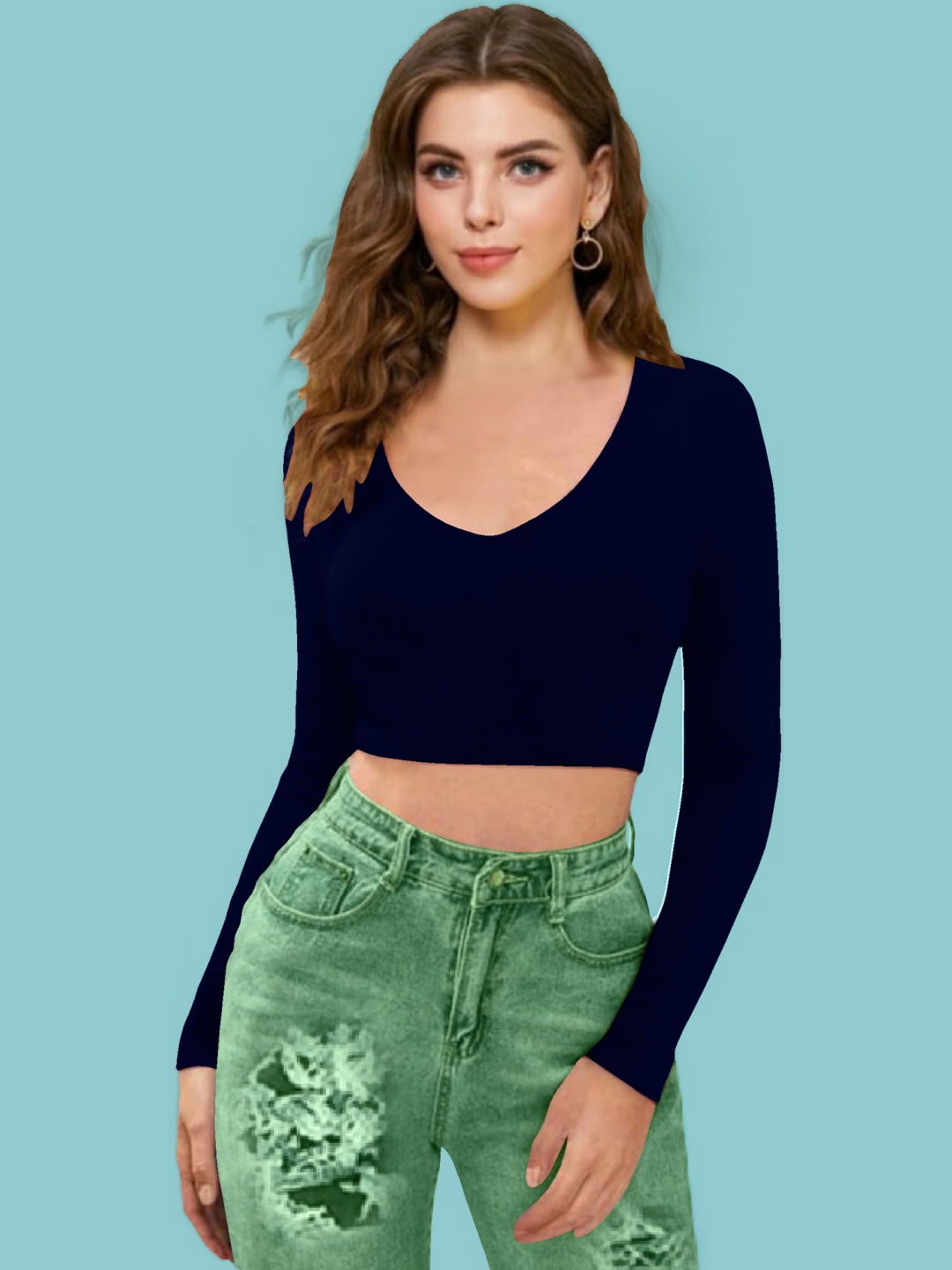 

Dream Beauty Fashion Women Crop Top, Navy blue