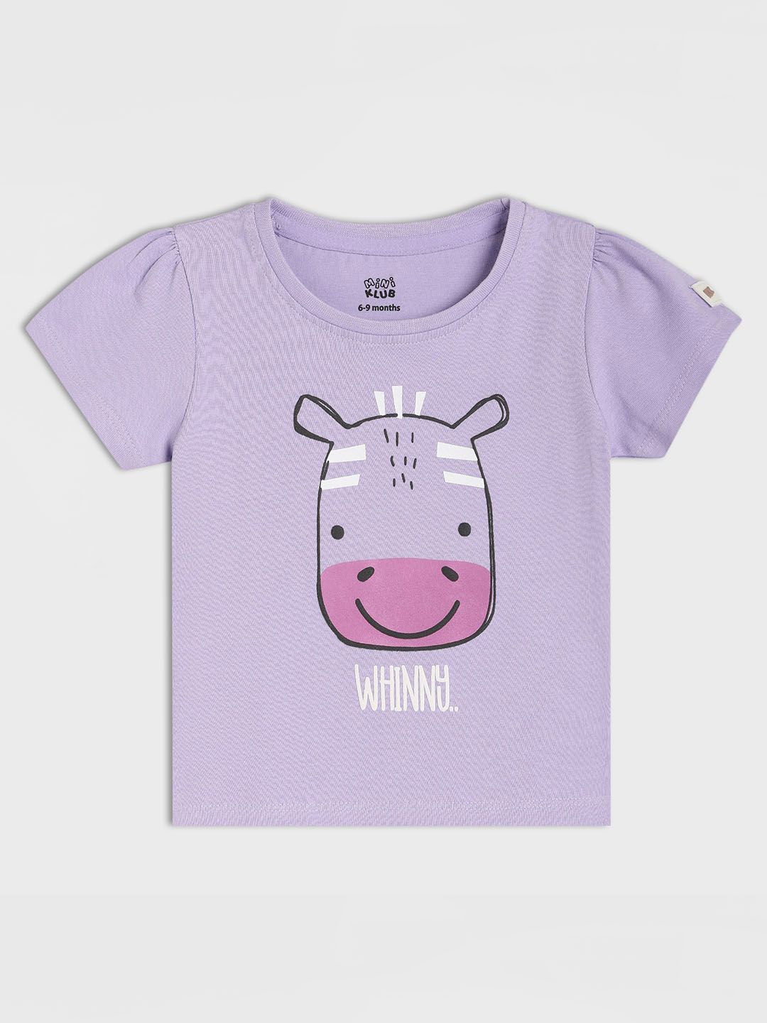 

MINI KLUB Girls Pure Cotton Printed Top, Purple