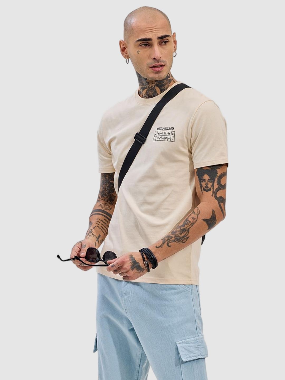 

Snitch Men Typography Printed Regular Fit Cotton T-shirt, Cream