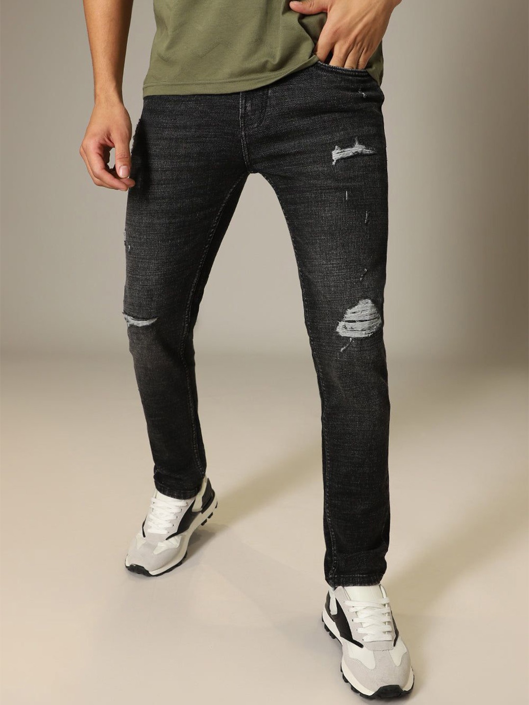 

Banana Club Men Graphite Fade Slim Fit Jeans, Black