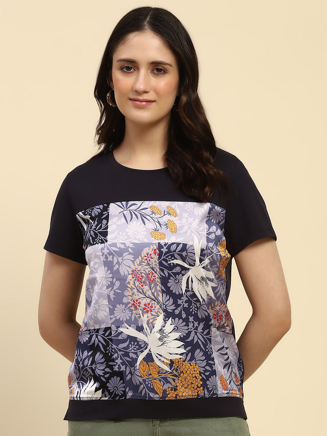 

Global Republic Women Cotton Top, Navy blue