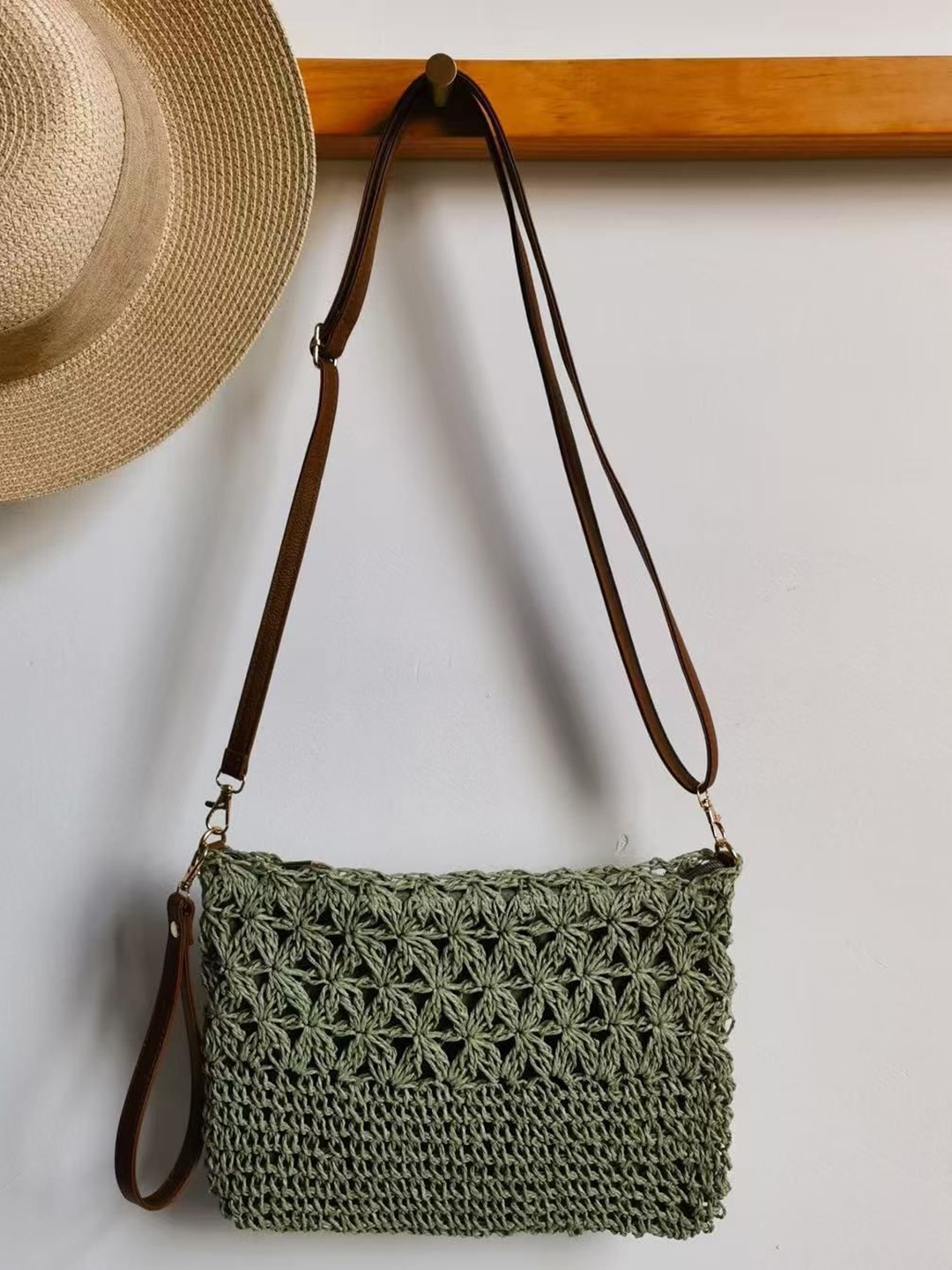 

StyleCast Women Textured Structured Sling Bag, Olive