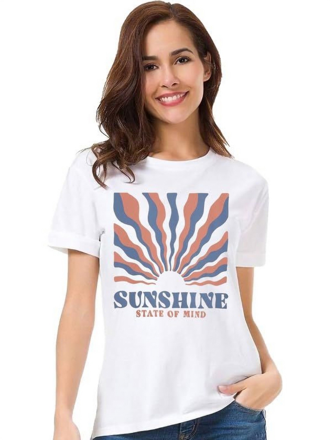 

VLAM Women Typography Printed T-shirt, White