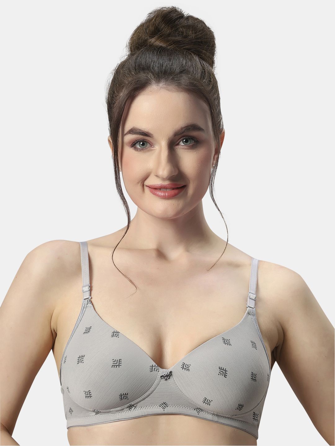 

Sonari Geometric Women Full Coverage Lightly Padded Bra, Grey