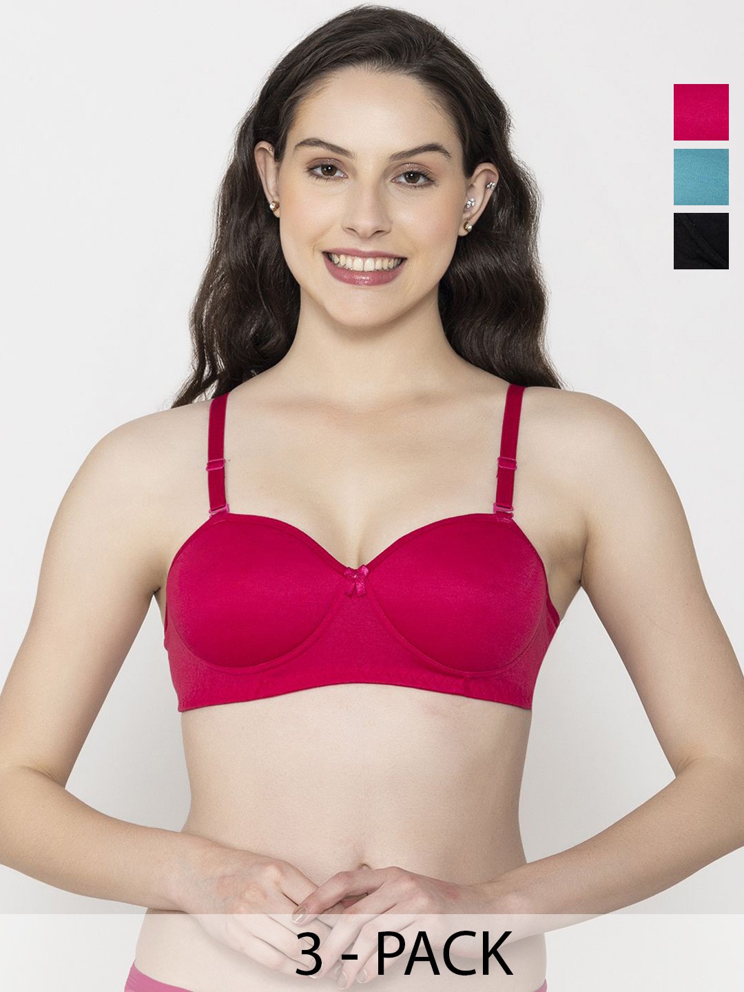 

FUNAHME Full Coverage Lightly Padded Bra, Red