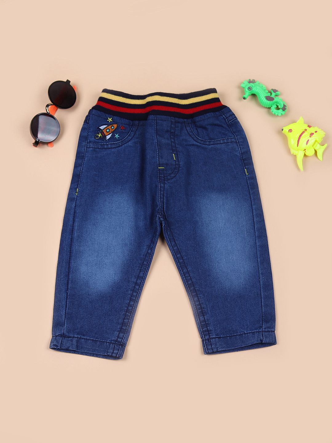 

V-Mart Boys Mid-Rise Regular Fit Cotton Jeans, Blue