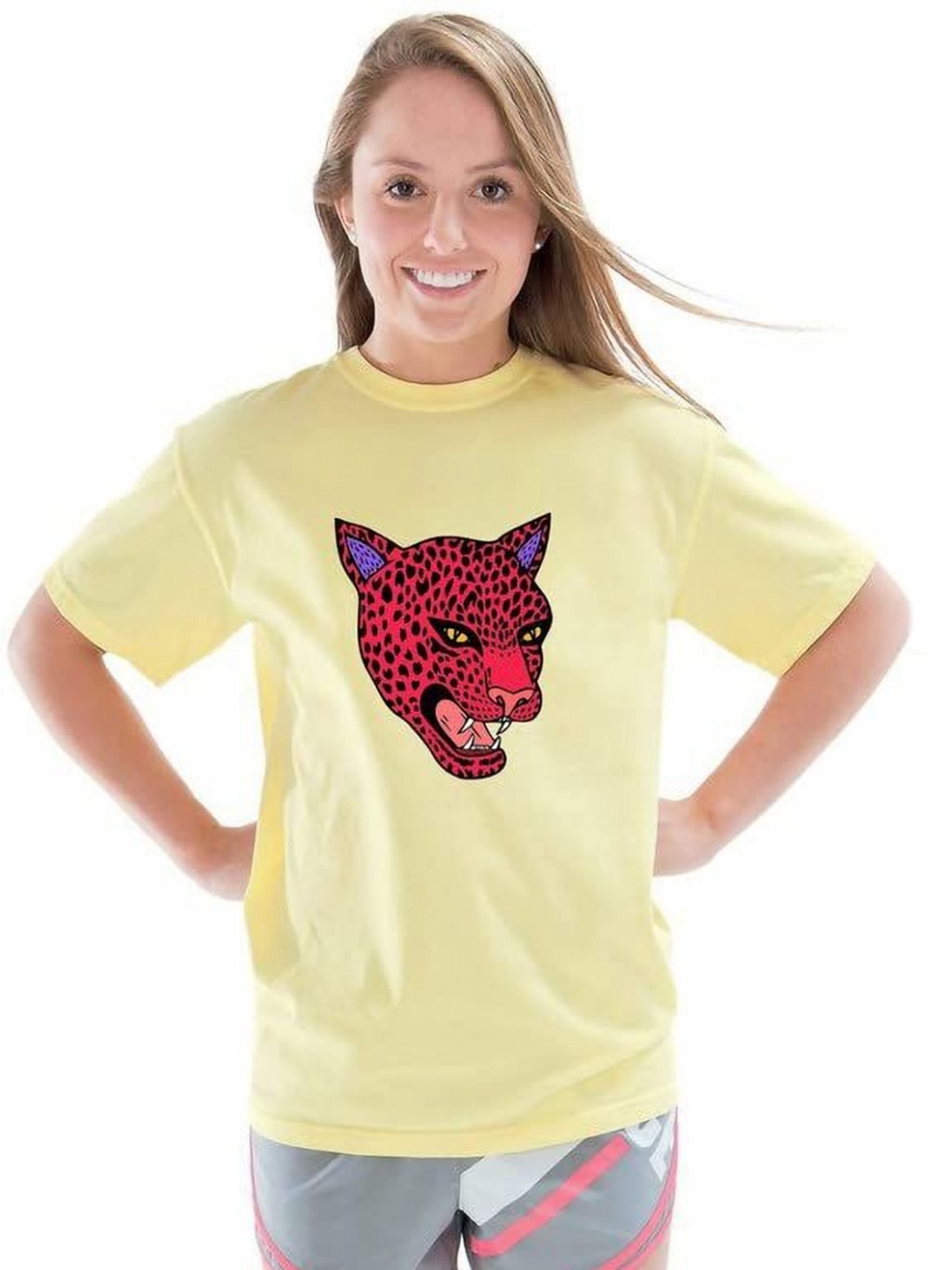 

VLAM Women Printed Pockets T-shirt, Yellow