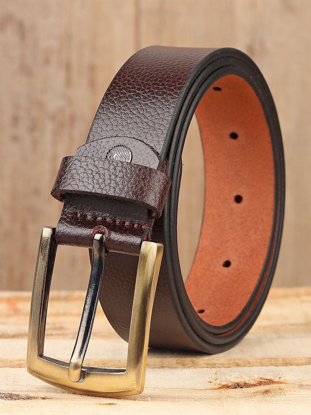 

Provogue Men Textured Leather Formal Belt, Brown