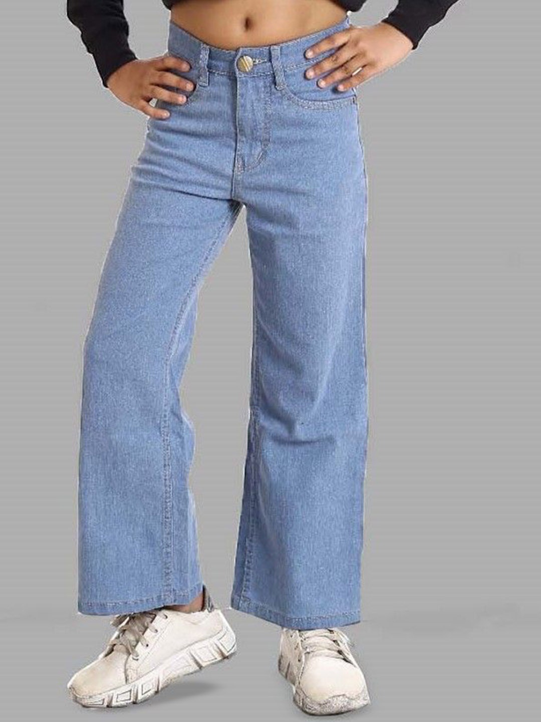 

ADBUCKS Girls Straight Fit High-Rise Stretchable Jeans, Blue