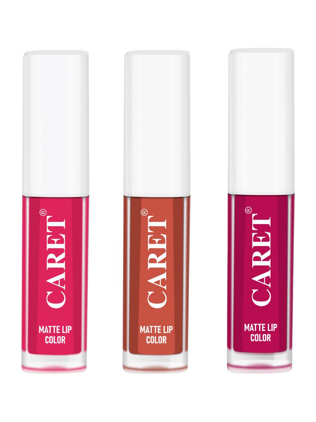 

CARET ORGANIC Set Of 3 Super-Pigmented Liquid Matte Lipsticks - 6 ml - 4 - 6 - 5, Pink