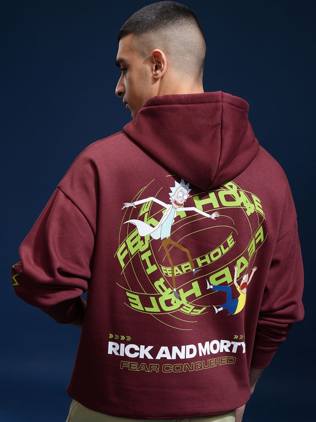 

HIGHLANDER Men Oversized Drop Shoulder Hoodie Sweatshirt, Maroon