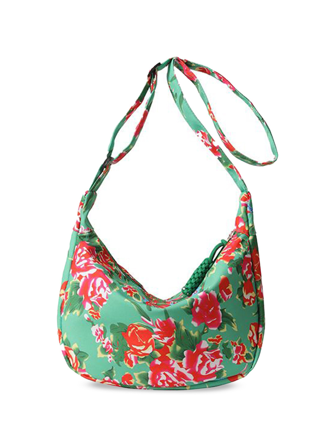 

StyleCast Women Floral Printed Structured Sling Bag, Green