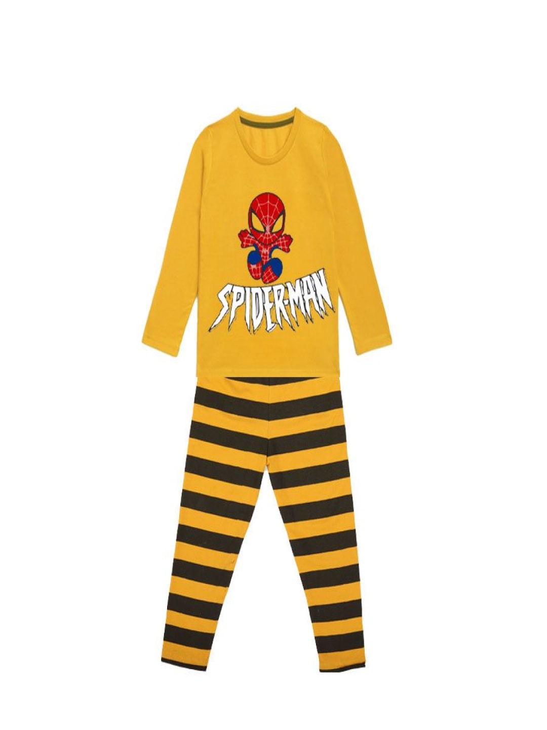 

YK Disney Boys Spider-Man Printed Pure Cotton Night suit, Mustard