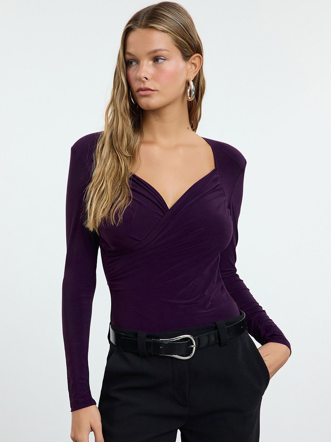 

Trendyol Long Sleeves Bodysuit, Purple