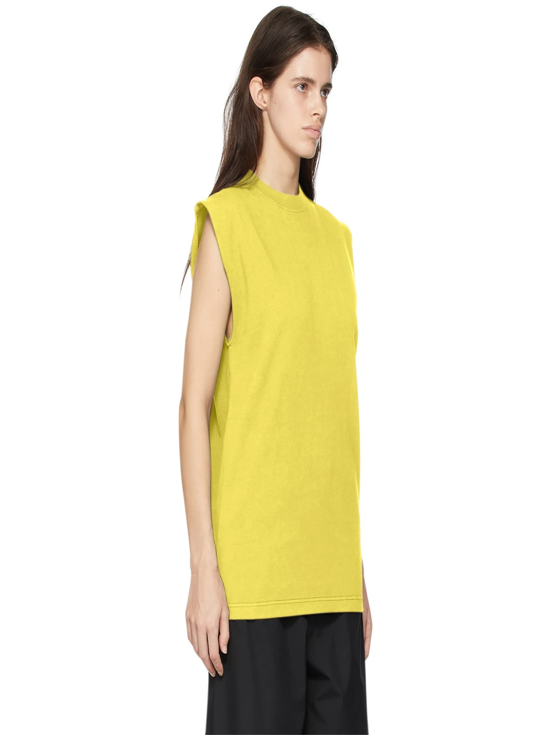 

NOTWILD Women Solid Round Neck Cotton T-shirt, Yellow