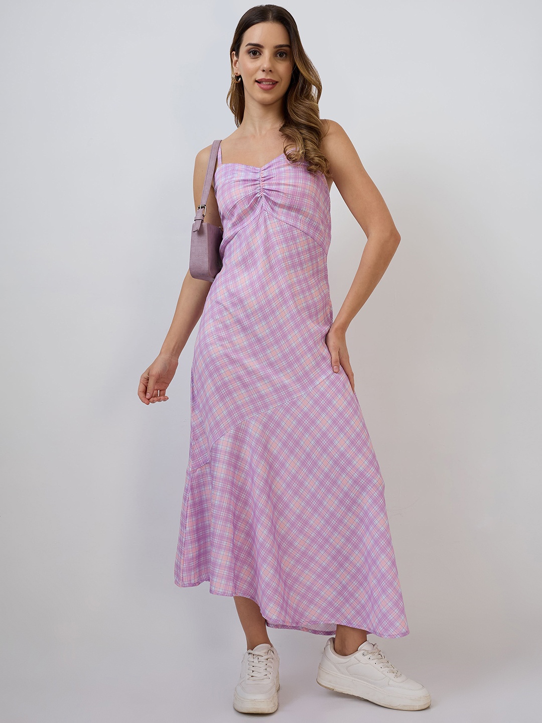 

DressBerry Print Crepe Fit & Flare Maxi Dress, Purple