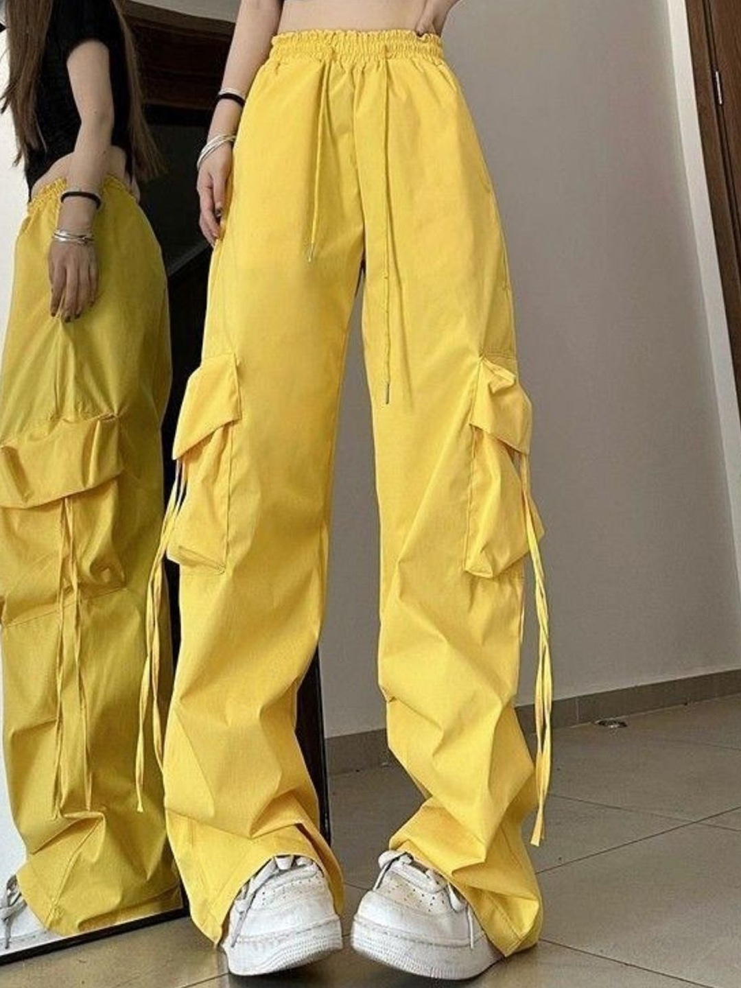 

StyleCast Women Original Loose Fit Cargos, Yellow