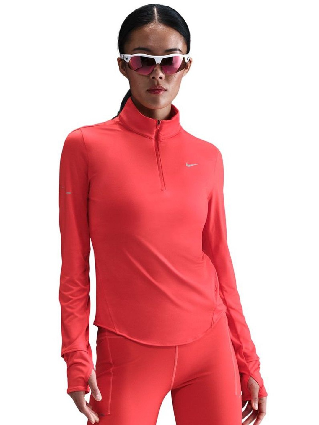 

Nike Swift Women's Dri-FIT UV 1/4-Zip Running Top, Red