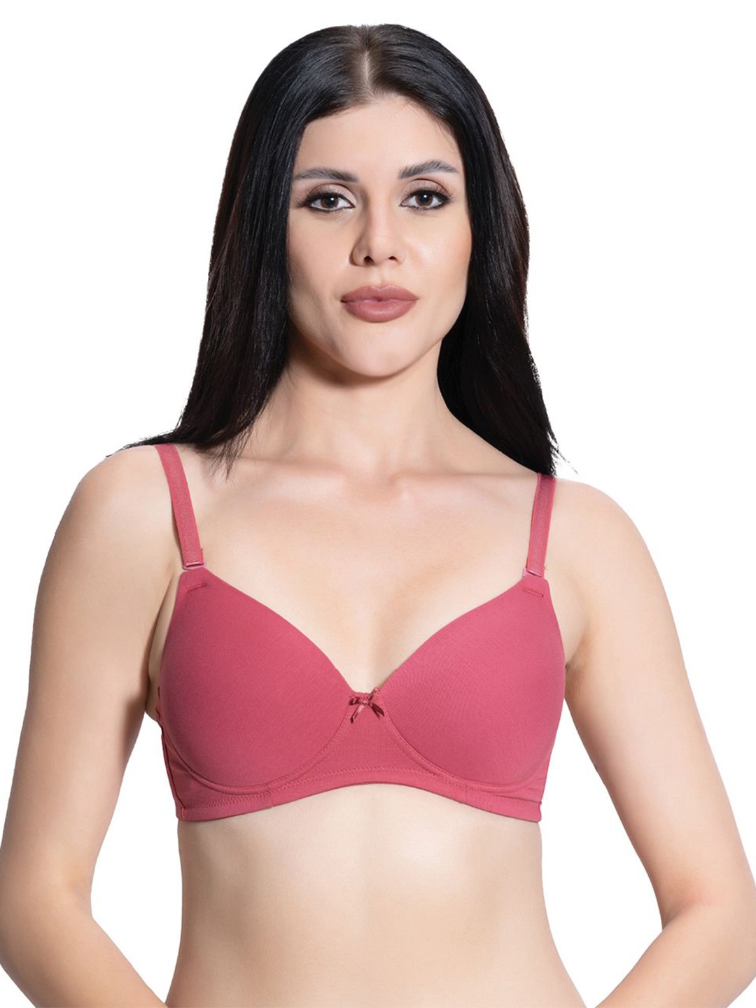 

VStar Women Medium Coverage Lightly Padded and Non-Wired Bra, Rose
