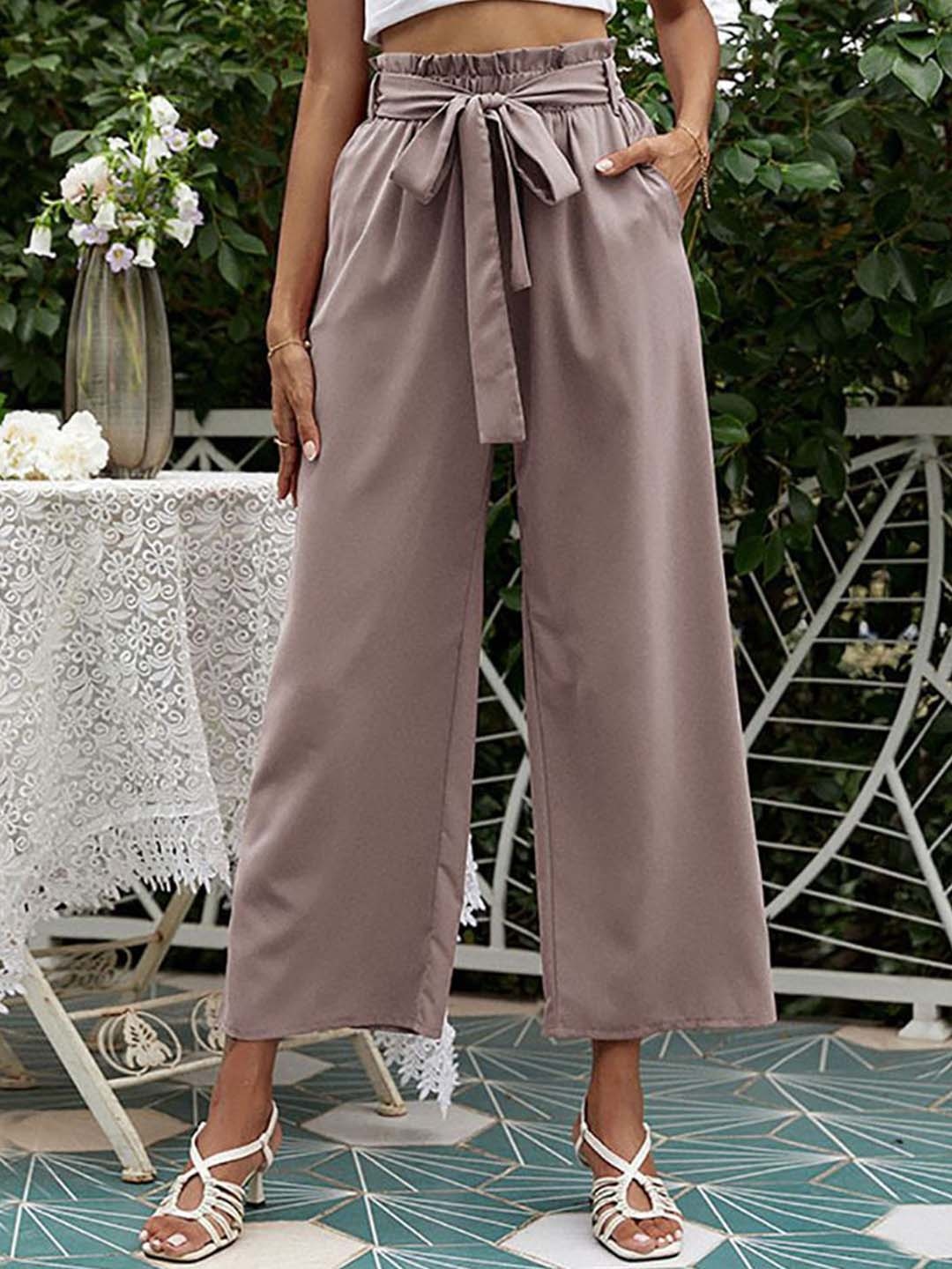 

StyleCast x Revolte Women Straight Fit Easy Wash Pleated Trousers, Pink
