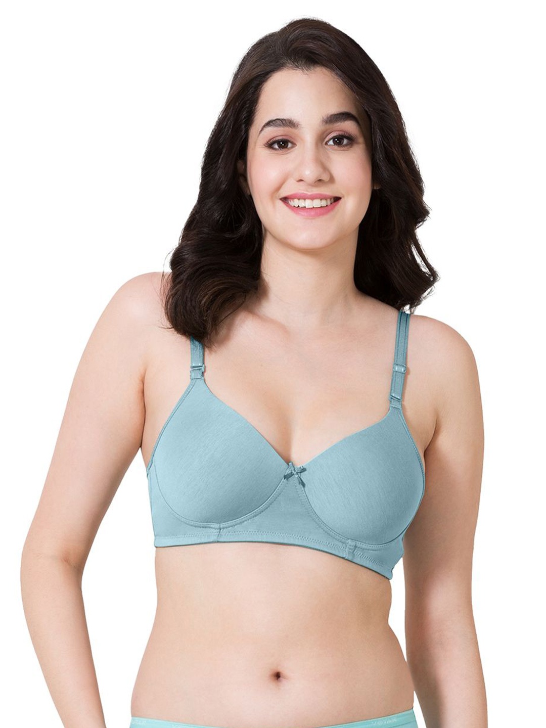 

VStar Medium Coverage Padded Non-Wired T-Shirt Bra with Detachable Straps., Blue