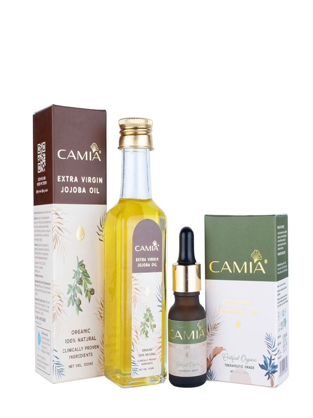 

CAMIA Set Of 2 Rosemary Essential Oil-15 ml With Extra Virgin Coconut Oil-100 ml, Yellow