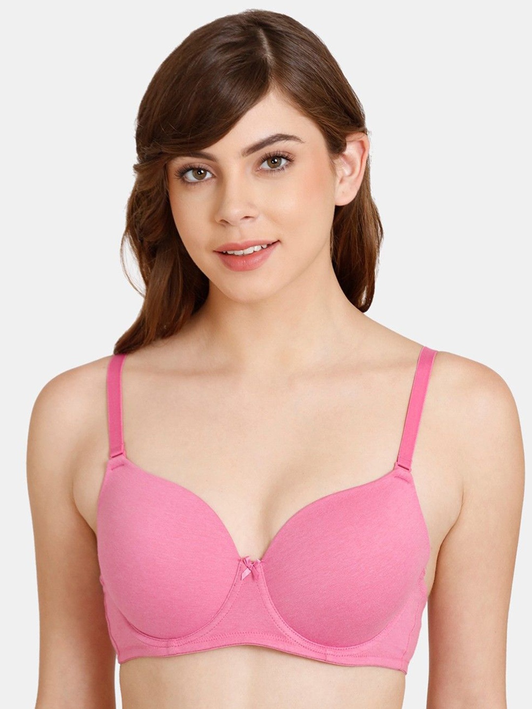 

FiveFlag Women Push-Up Full Coverage Lightly Padded Seamless Bra, Pink
