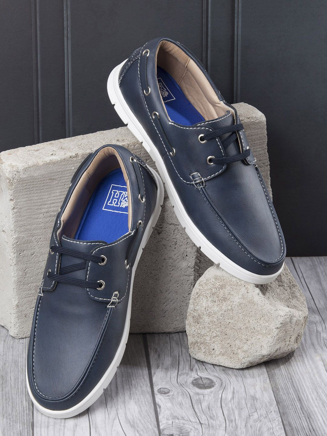 

Mast & Harbour Men Lace-Ups Lightweight Boat Shoes, Navy blue