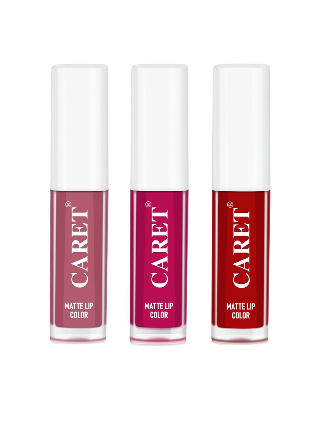 

CARET ORGANIC Set Of 3 Super-Pigmented Liquid Matte Lipsticks - 6 ml - 2 - 5 - 5, Nude