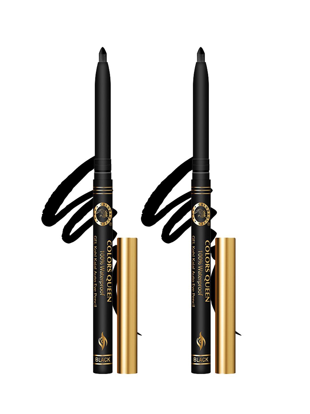 

Colors Queen Set of 2 HD Auto Gel Waterproof & Long Lasting Kajal - Black-6 gm Each