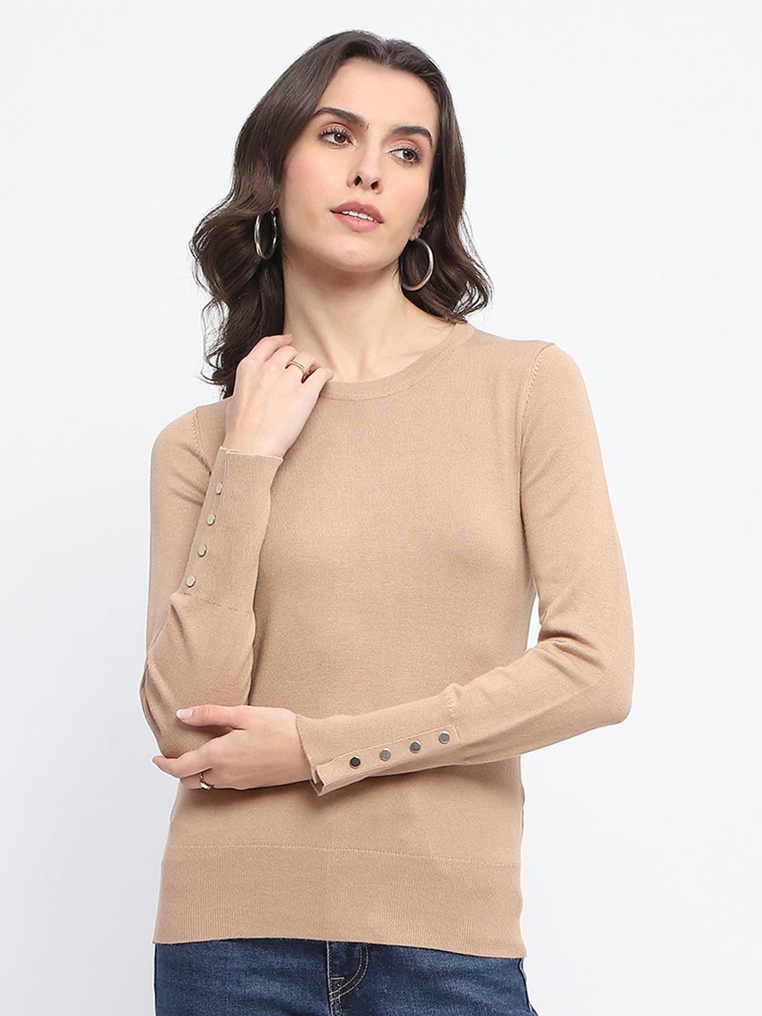 

Madame Women Fashion Long Sleeves Sweater, Camel brown