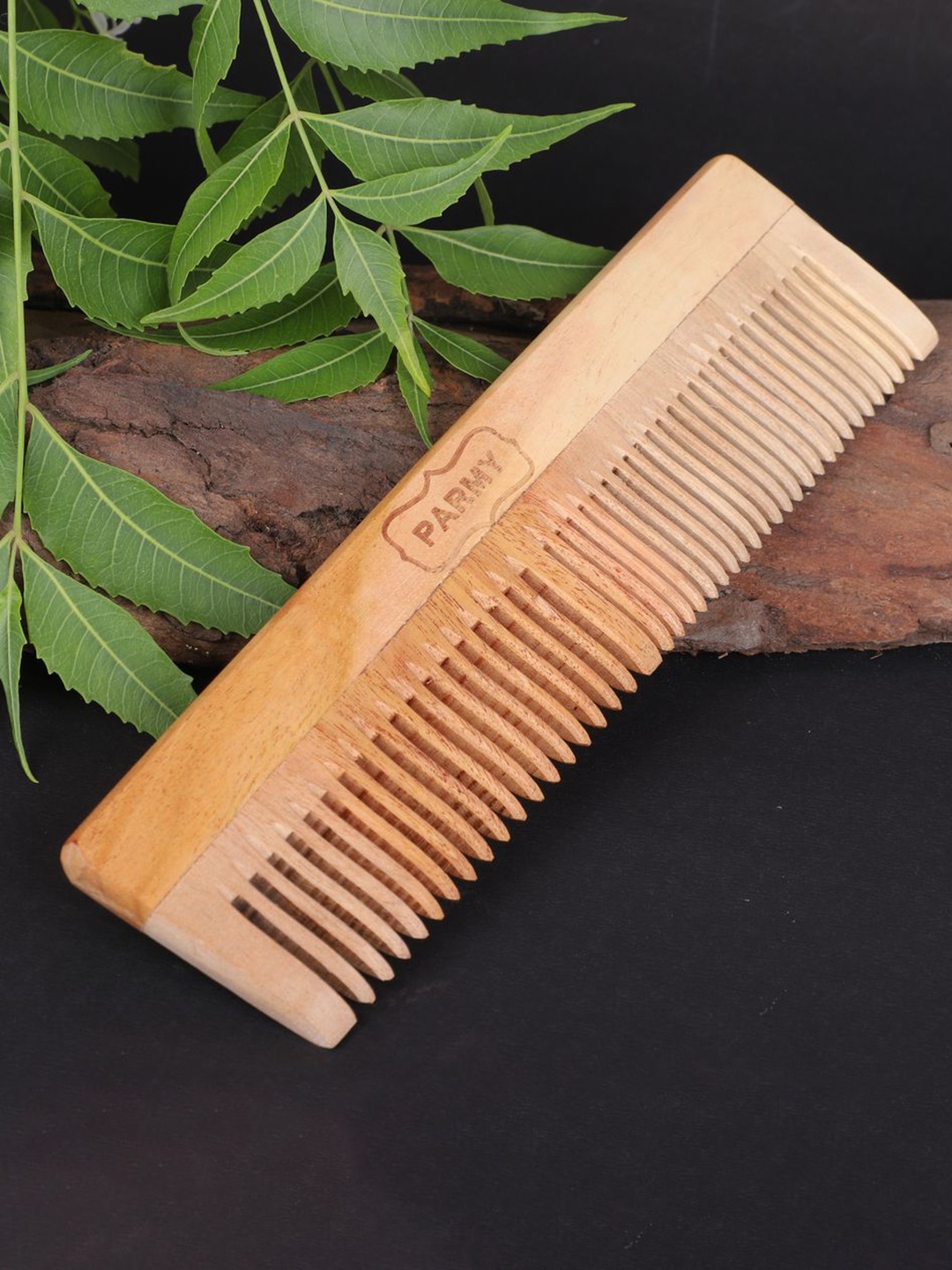 

PARMY Durable & Gentle Wooden Comb Fir Hair Growth, Coffee brown