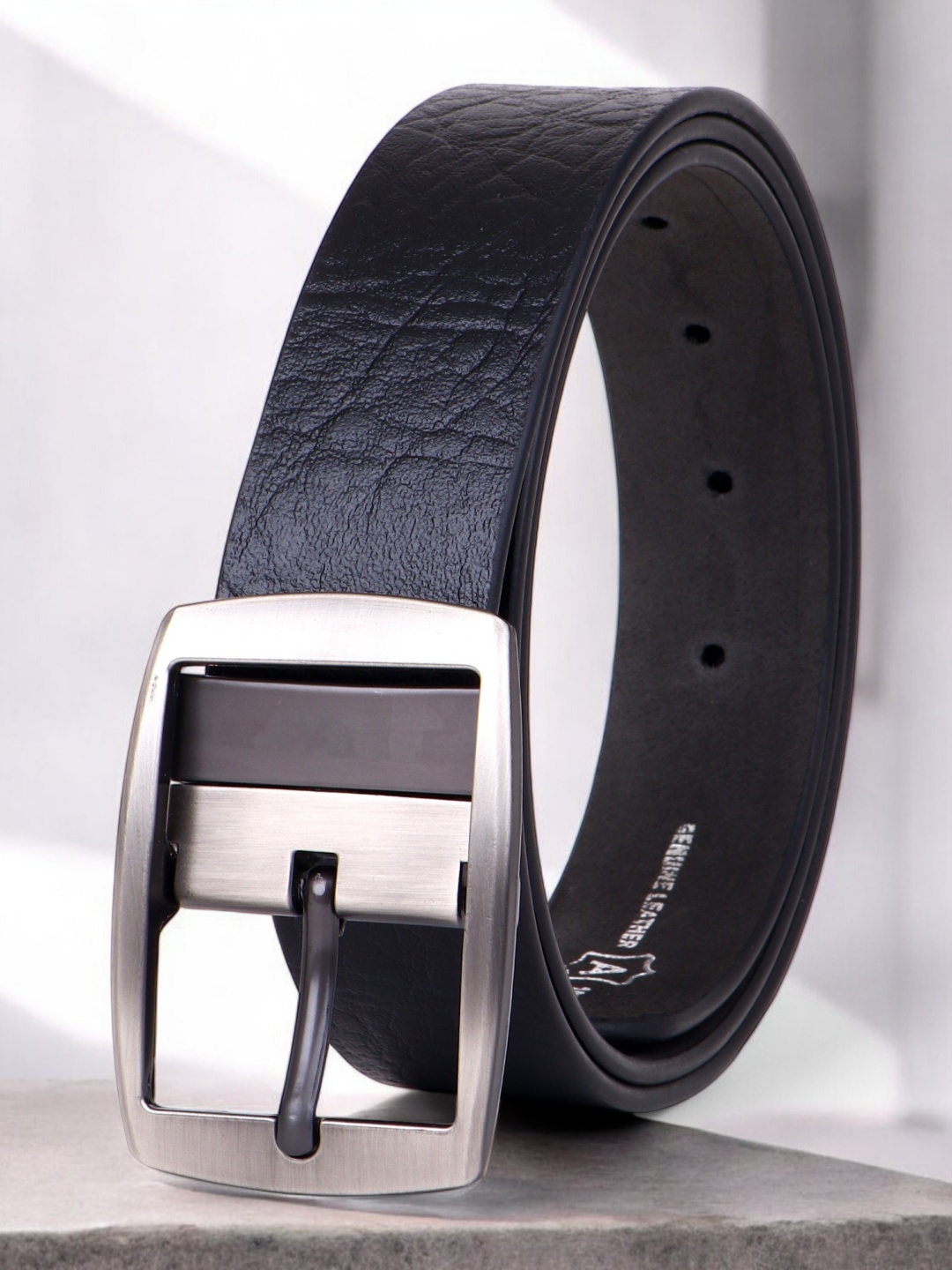 

Provogue Men Textured Leather Formal Belt, Black