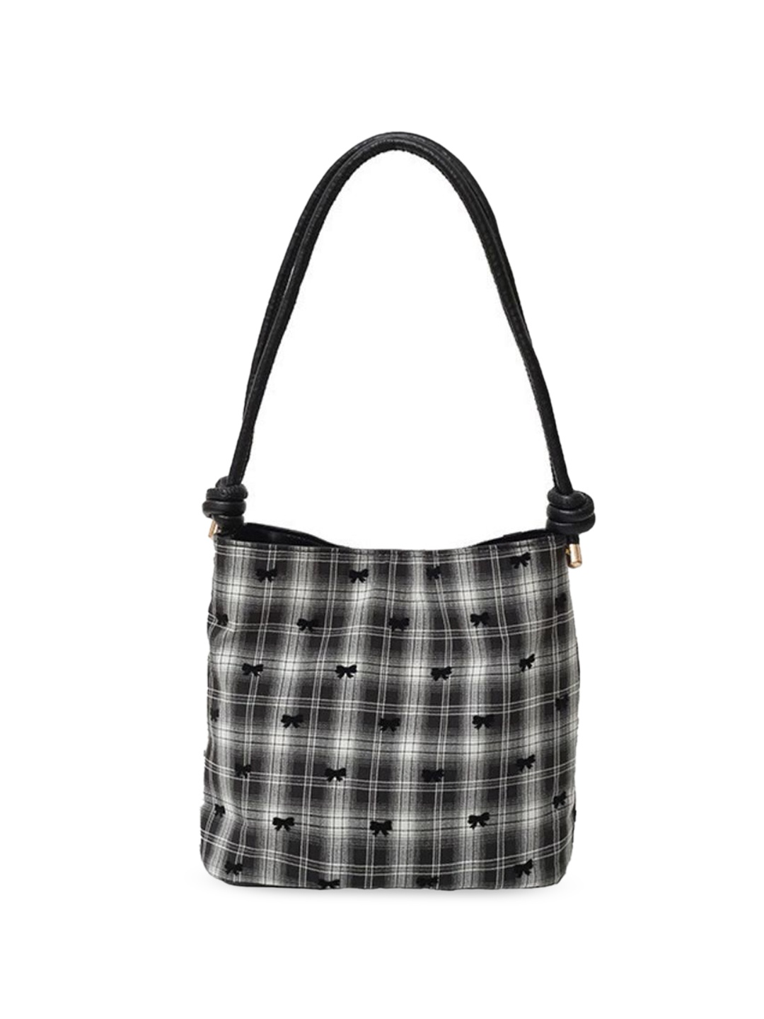 

StyleCast Women Checked Shopper Tote Bag, Black