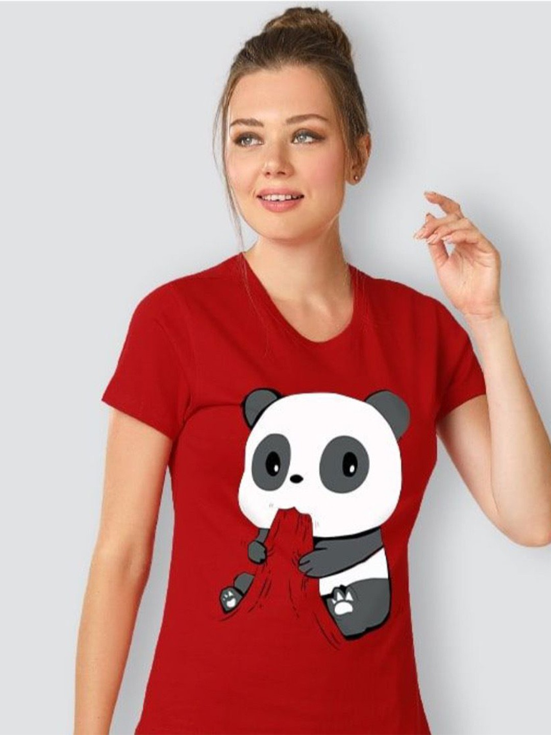 

DEEPMAYRA COLLECTION Women Graphic Printed Cotton Fitted Top, Red