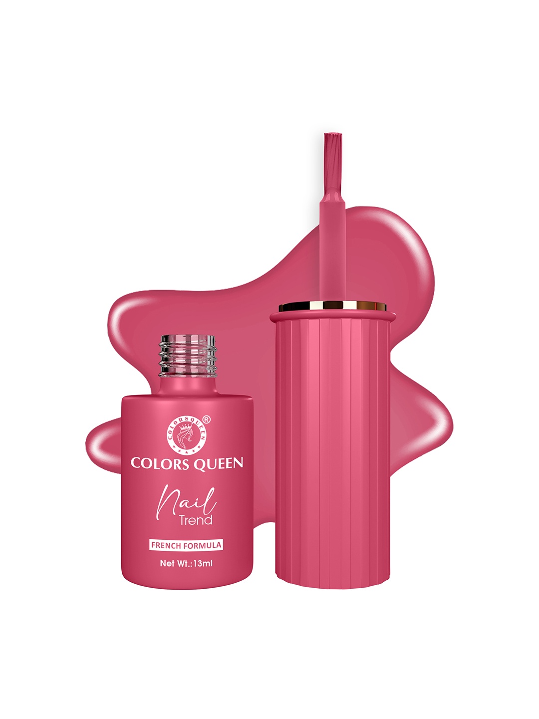 

Colors Queen Nail Trend French Formula Polish 13ml - Rubine Red, Pink