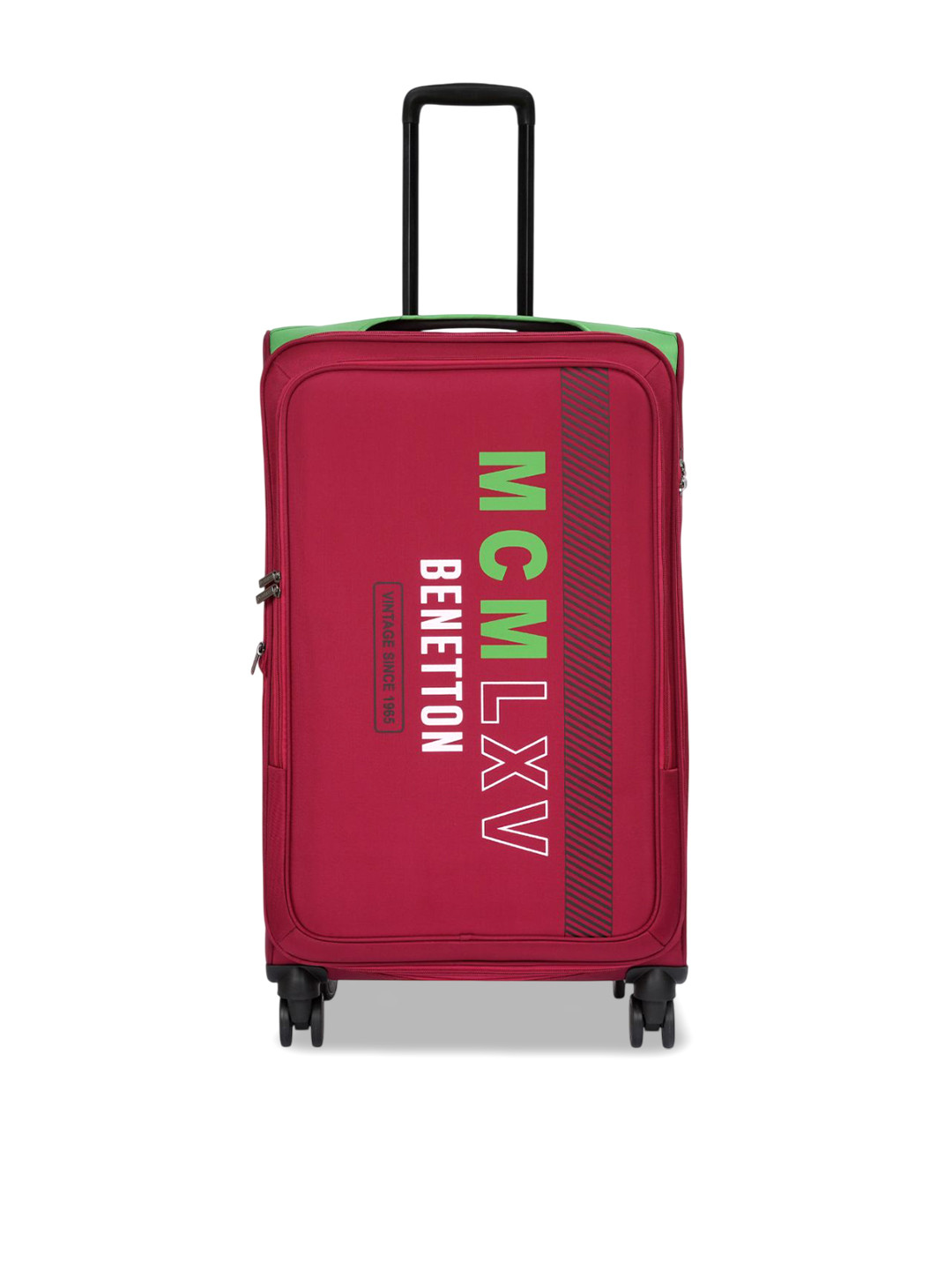 

United Colors of Benetton Unisex Topaz Plus Printed Soft-Sided Medium Trolley Bag, Red