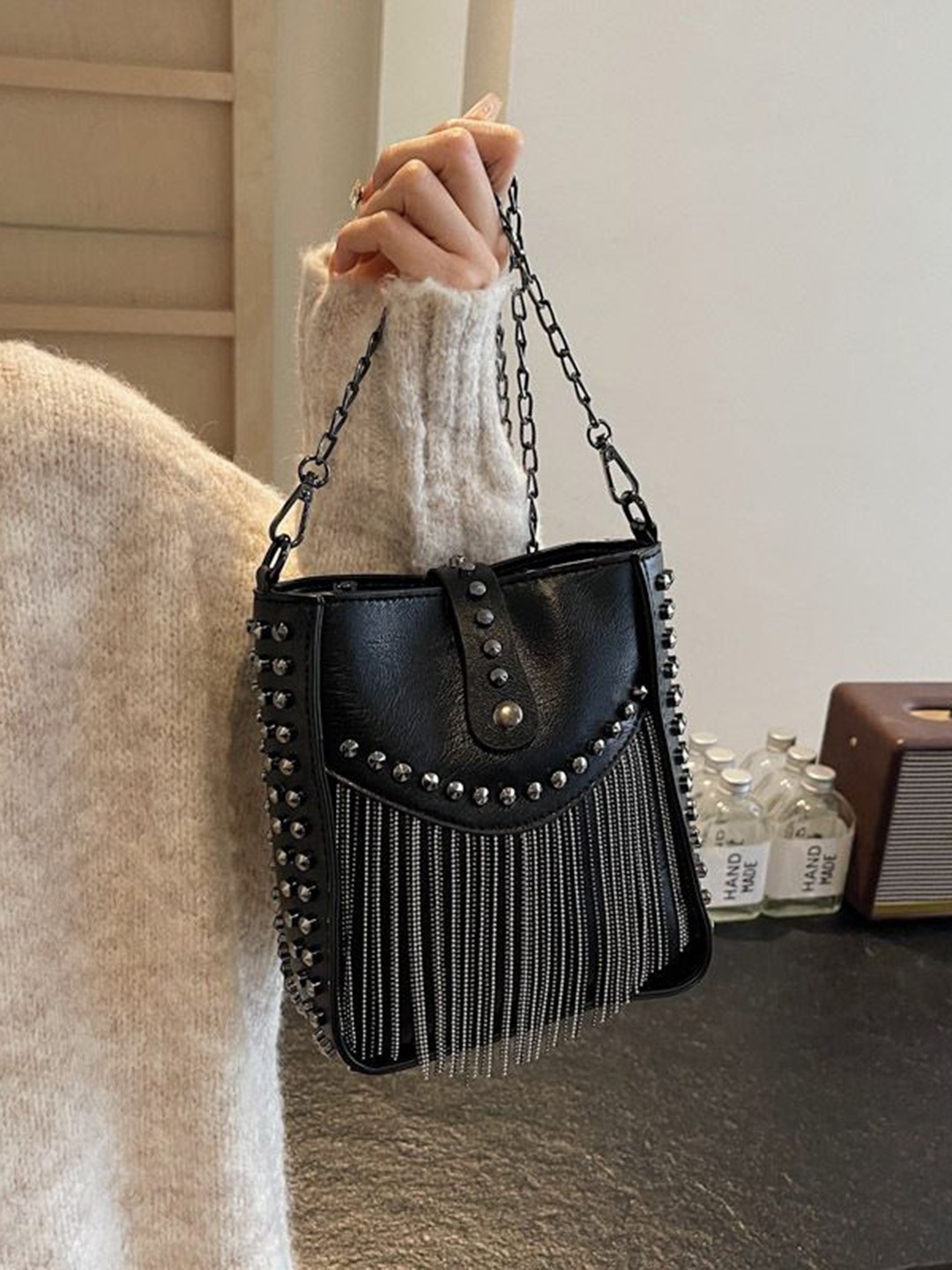 

StyleCast Women Embellished Miniature Sling Bag, Black