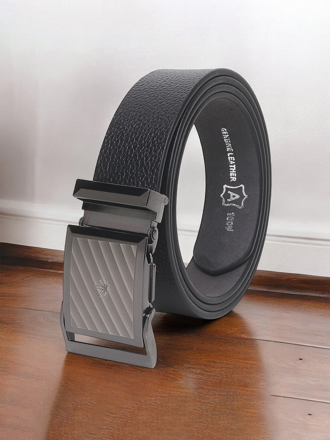 

Provogue Men Textured Leather Formal Belt, Black