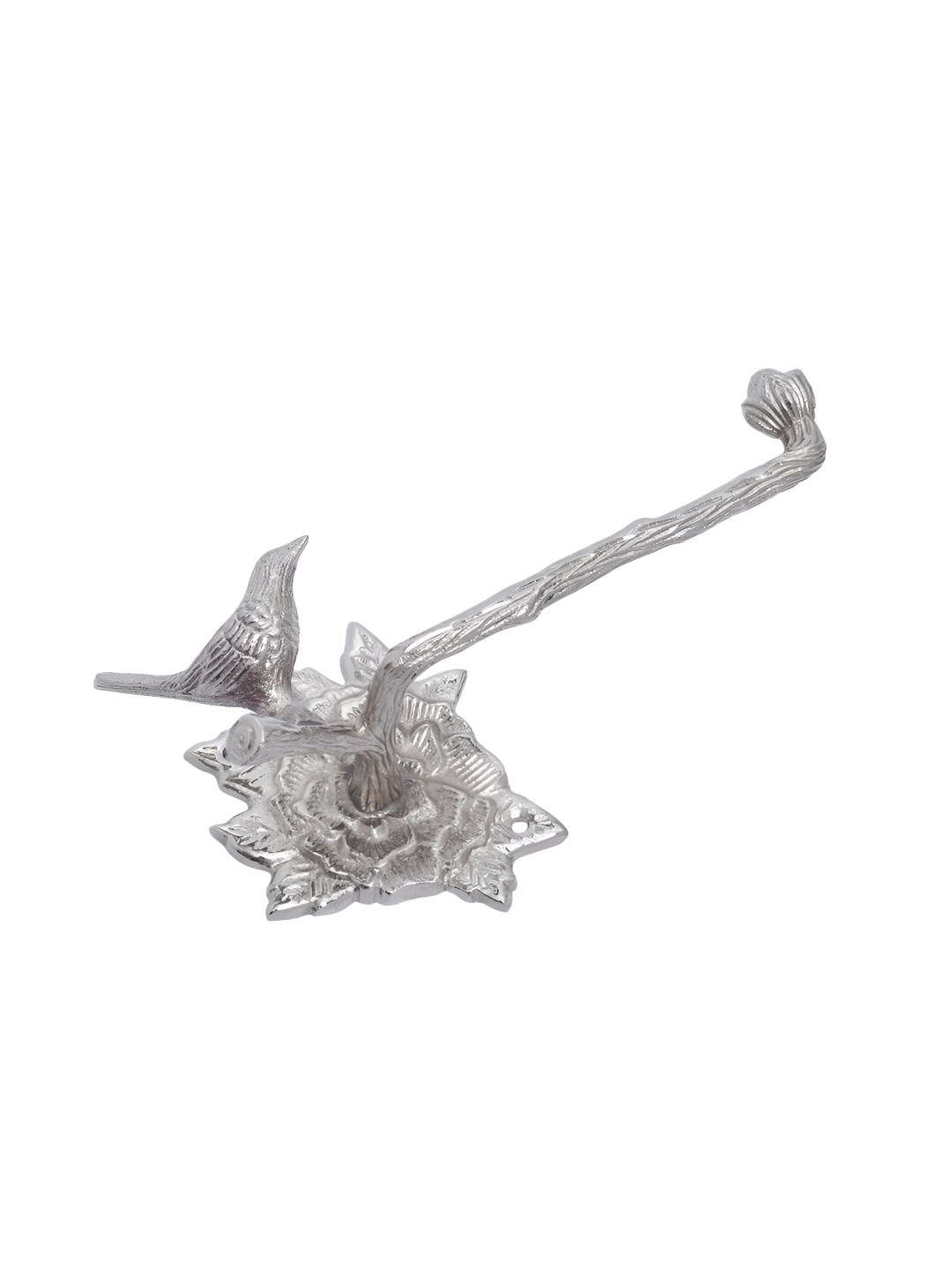 

Indianshelf Silver-Toned Bird Textured Brass Tissue Holder