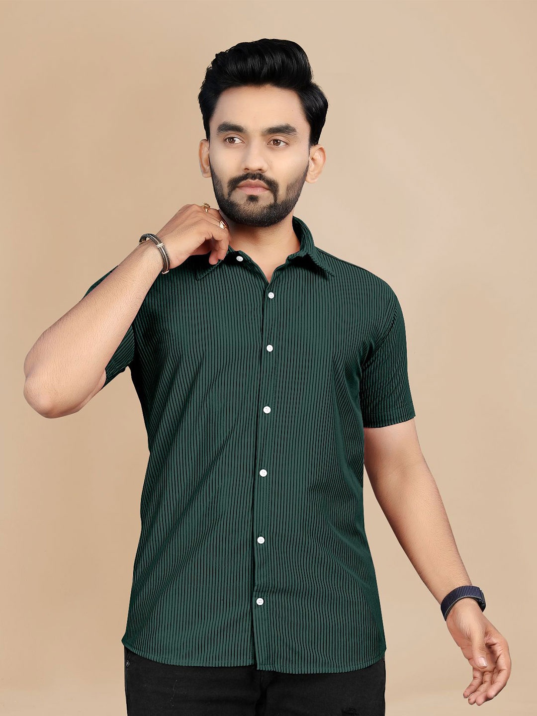 

Fashion FRICKS Men Opaque Casual Shirt, Green
