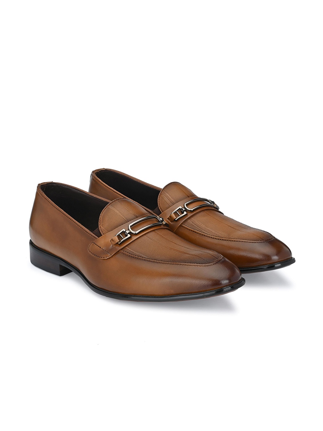 

EGOSS LUXE Men Leather Formal Loafers Shoes, Tan