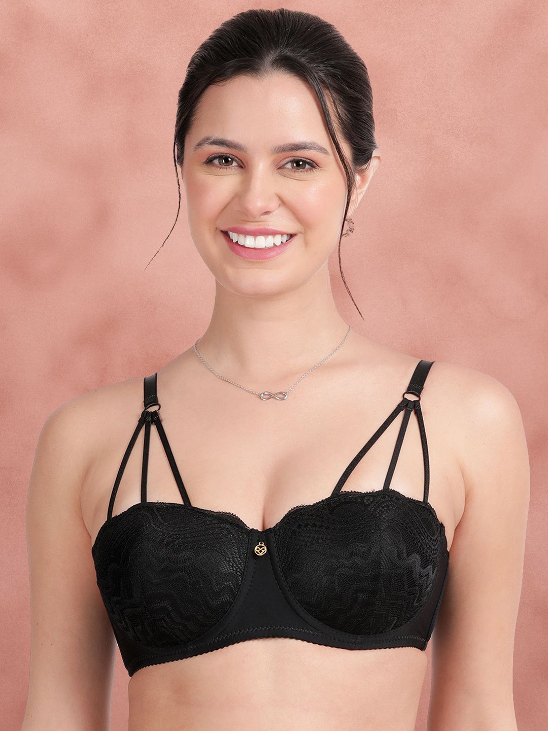 

Susie Medium Coverage Cut and Sew Underwired Lightly Padded Bra With Anti Odour Technology, Black