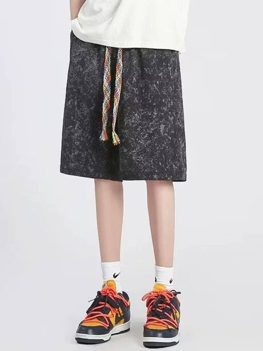

StyleCast Men Abstract Printed Regular Fit Regular Shorts, Black