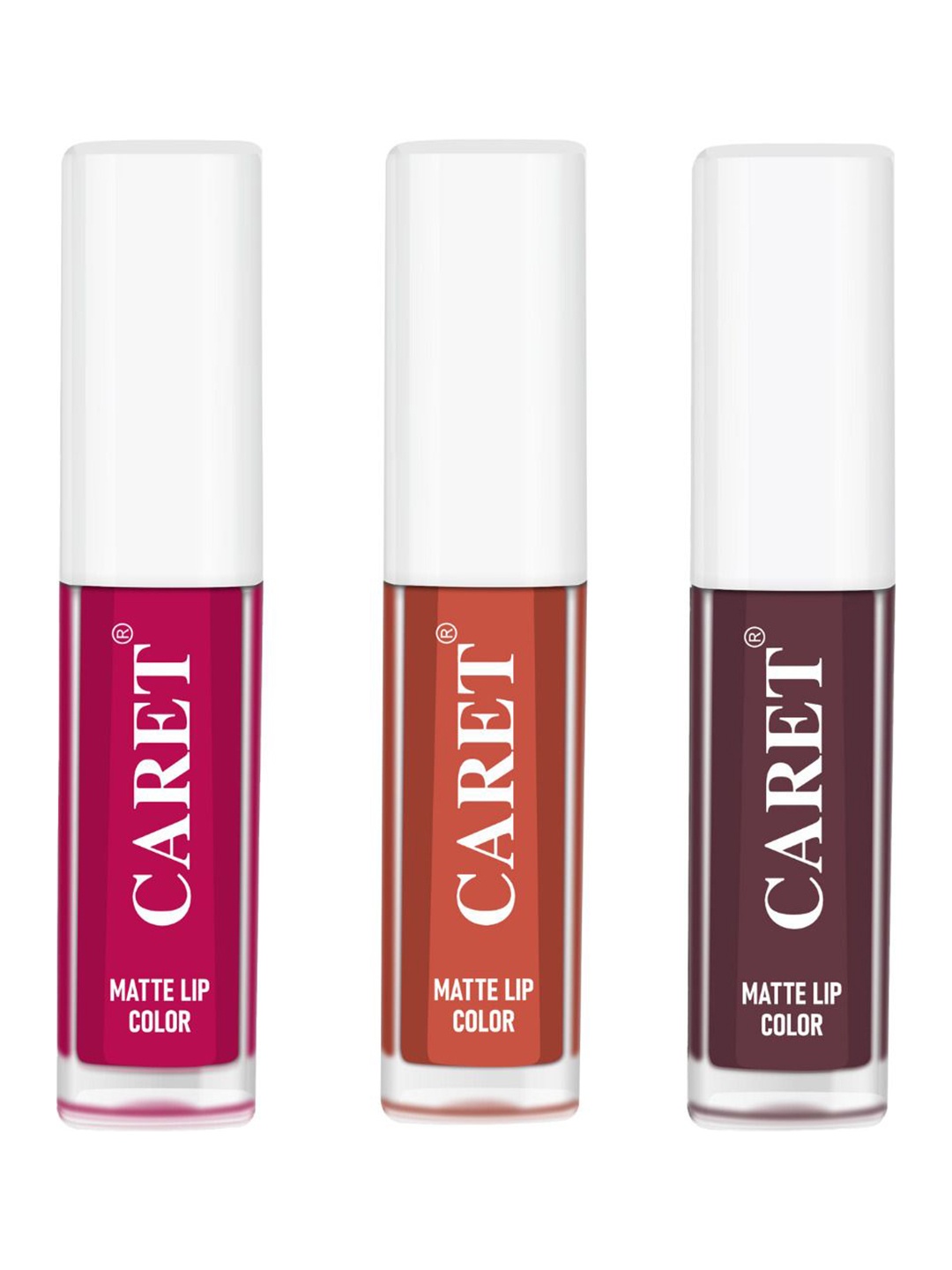 

CARET ORGANIC Set Of 3 Super-Pigmented Liquid Matte Lipsticks - 6 ml - 5 - 6 - 7, Pink