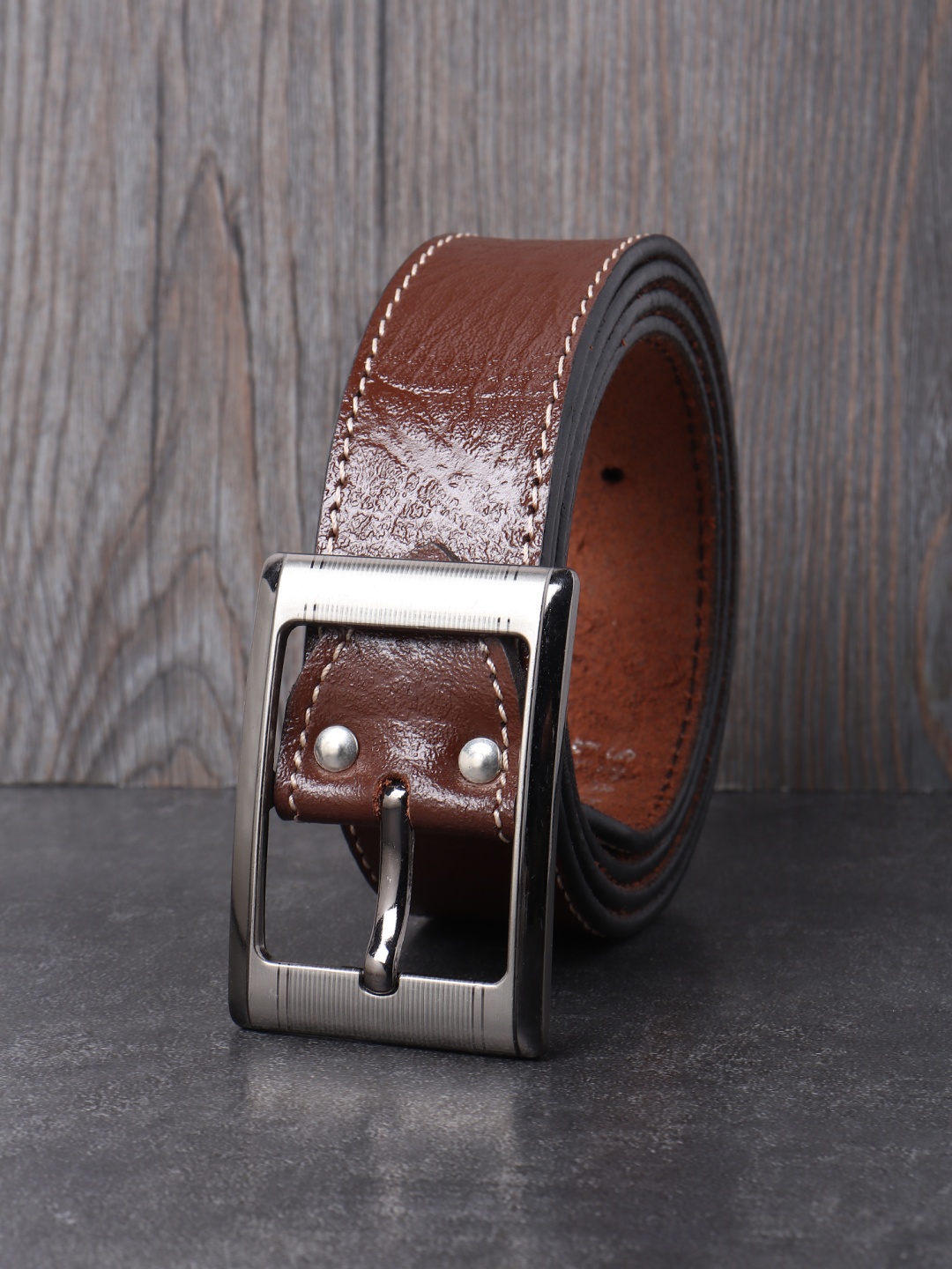 

Provogue Men Textured Leather Formal Belt, Brown